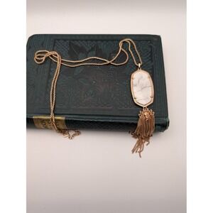 Kendra Scott Rose‎ Gold Tone White Marble Tassel Pendant Necklace Women